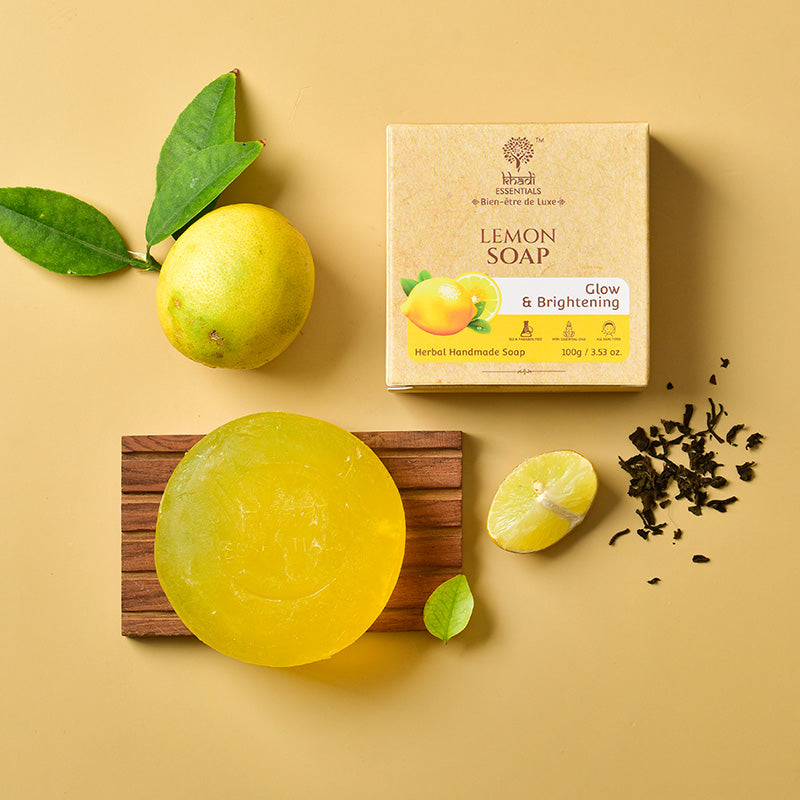 Picture of Khadi Essentials Lemon Soap for Glow and Brightening (Pack of 3), 3x100gm