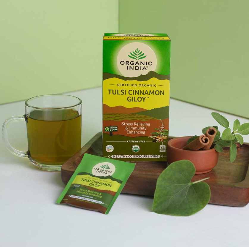 Picture of Organic India Tulsi Cinnamon Giloy 25 Tea Bags