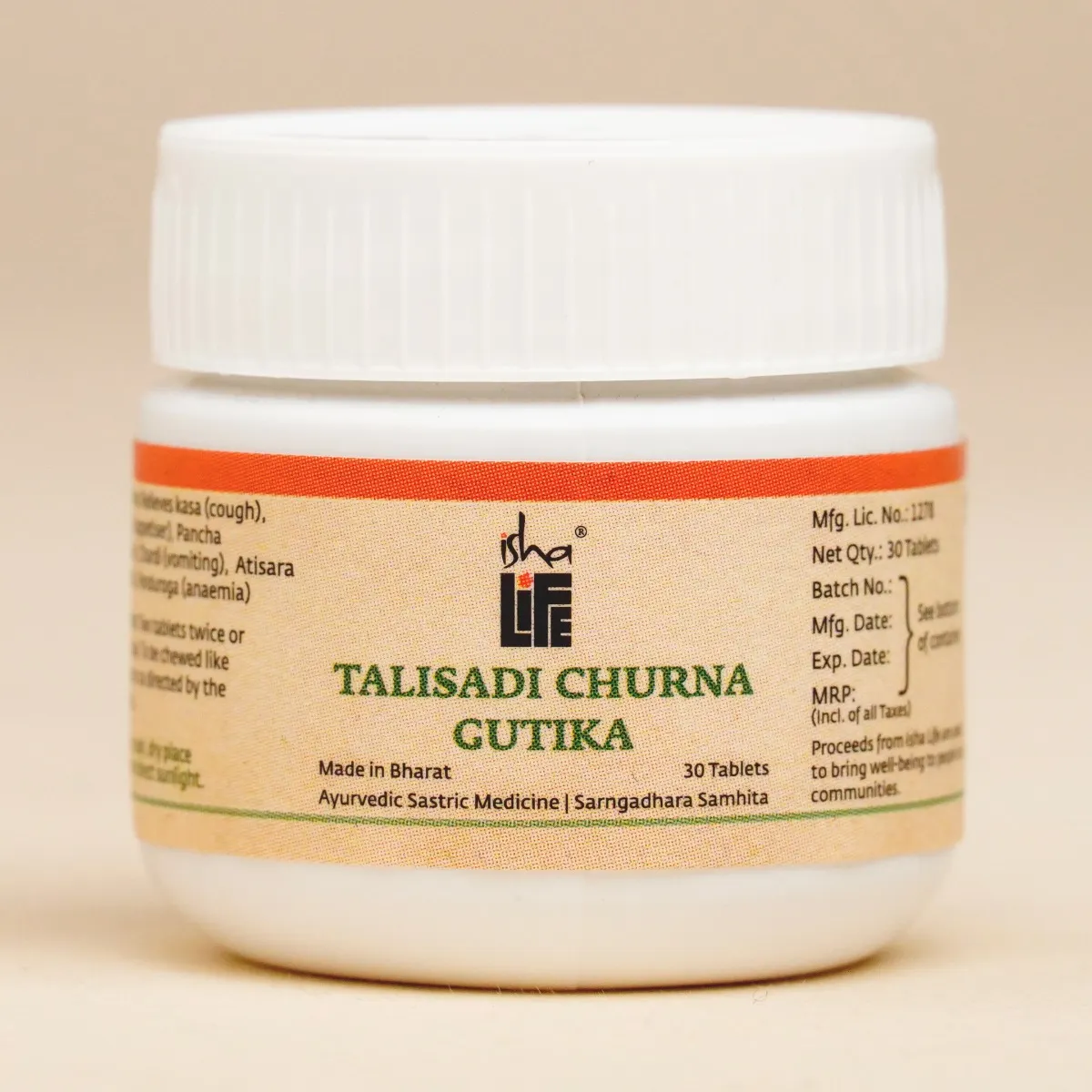 Picture of Isha Life Thaleesadhi Chooranam Tablet (Sore Throat), 30 pcs