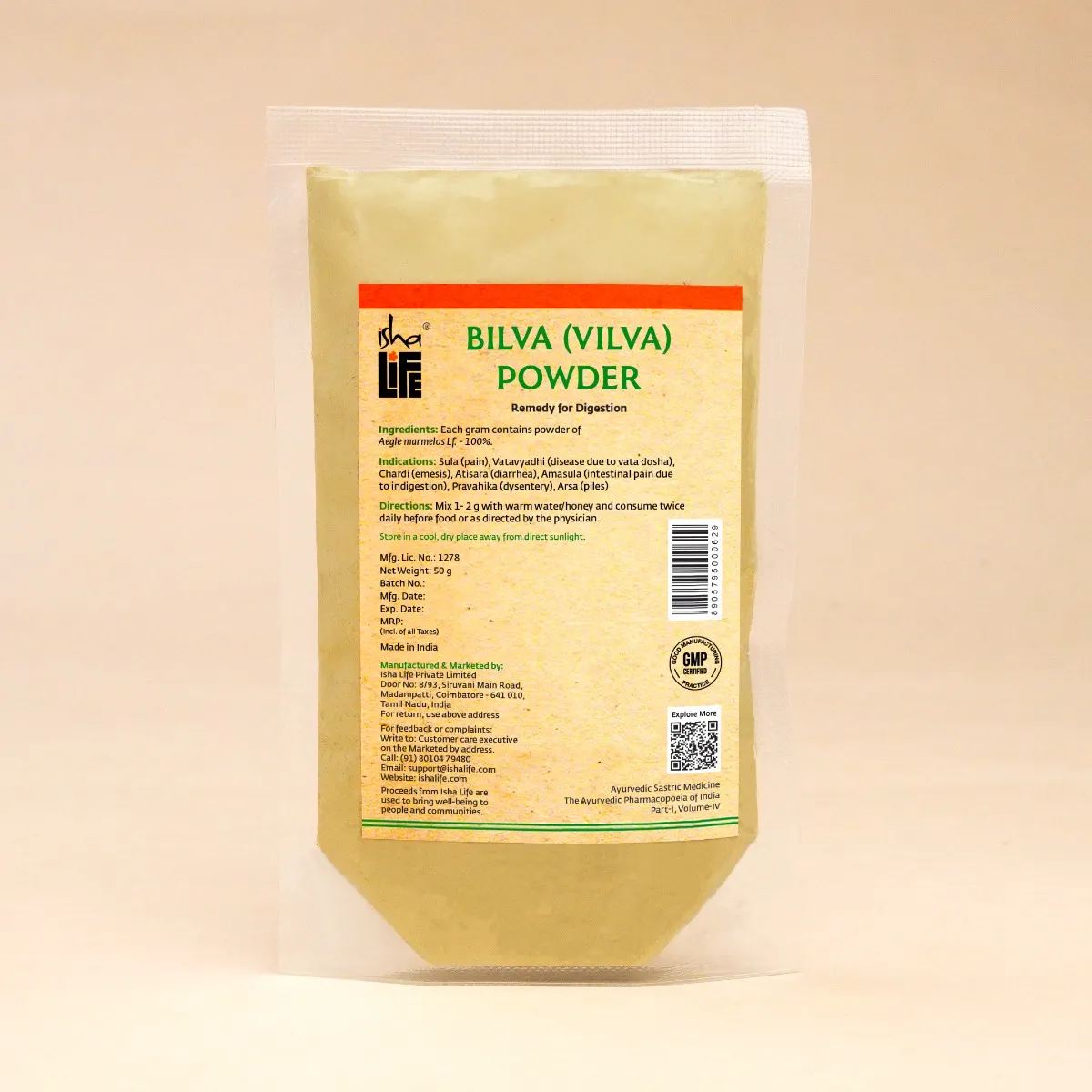 Picture of Isha Life Vilvam Powder (Bilva or Bael), 50 gm