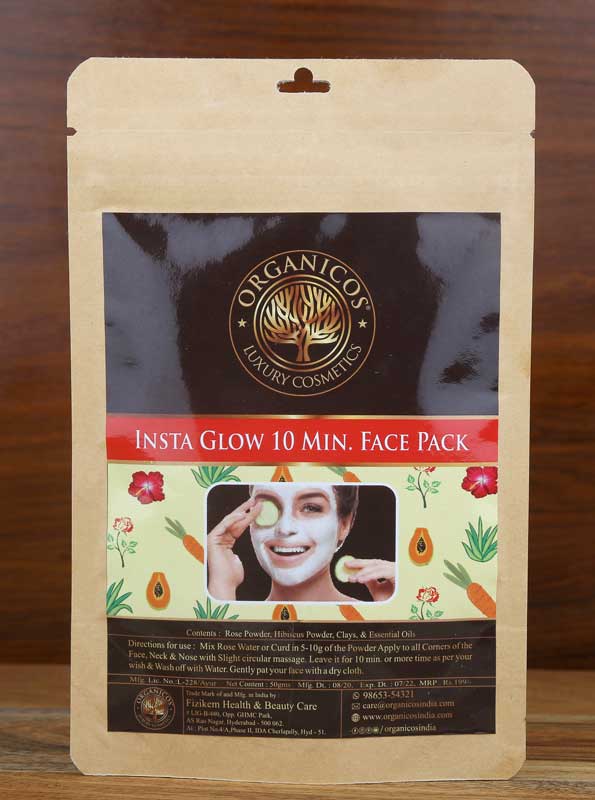 Picture of Organicos Insta Glow Face Pack - 10 MIN