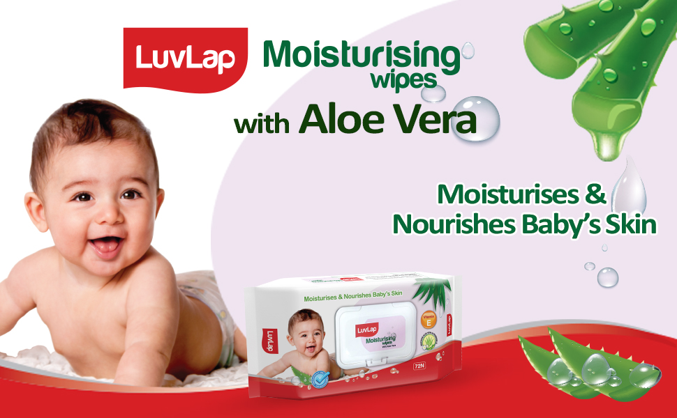 Picture of LuvLap Baby Wipes Aloevera With Lid 72's