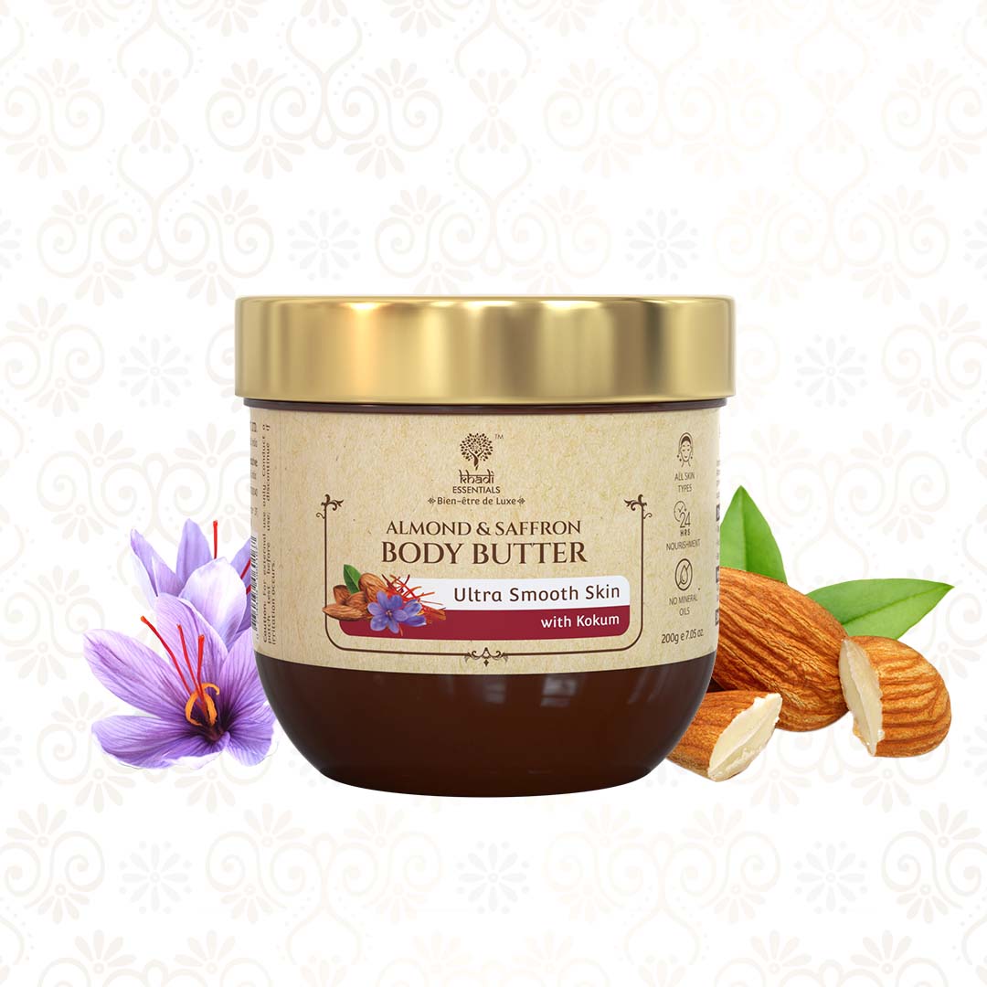 Picture of Khadi Essentials Almond & Saffron Body Butter - 200 GM