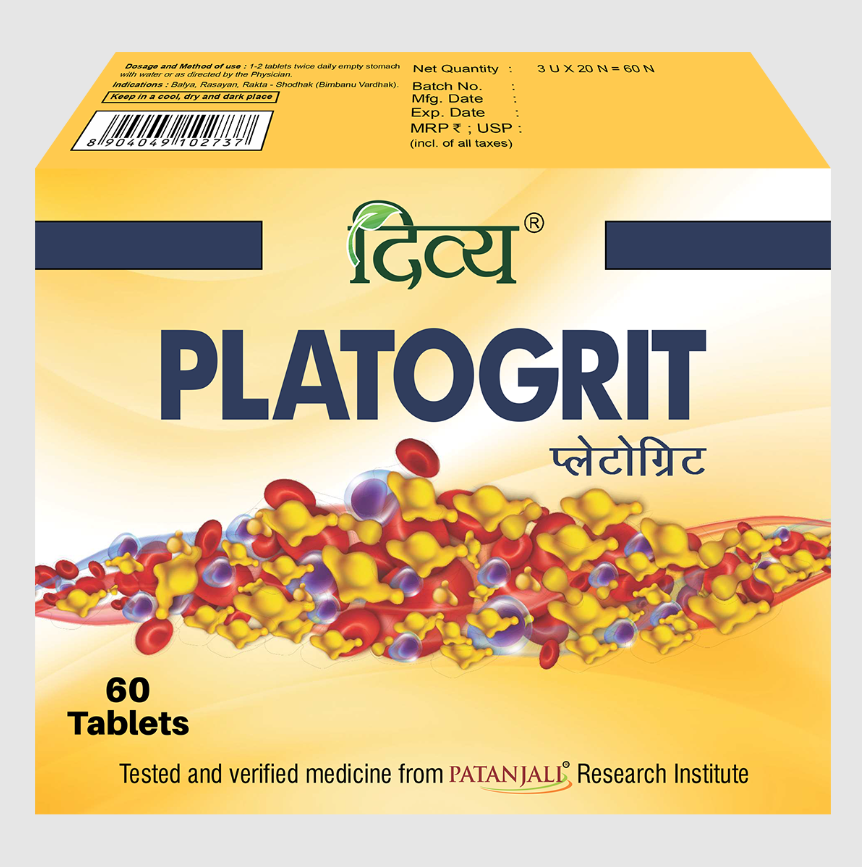 Picture of Patanjali Divya Platogrit - 60 Tablets
