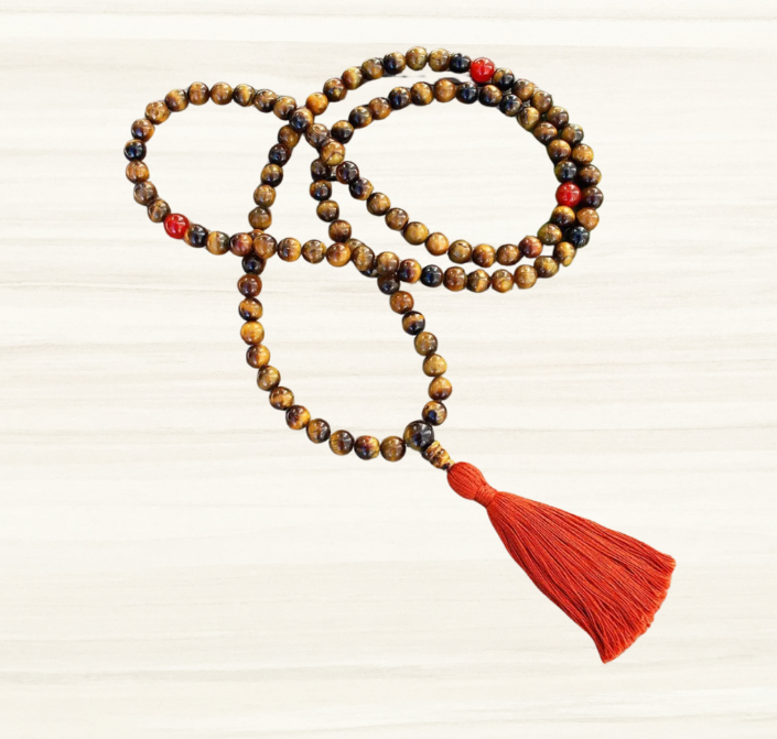 Picture of GowDurbar Tiger Eye Stone Mala - 5 MM