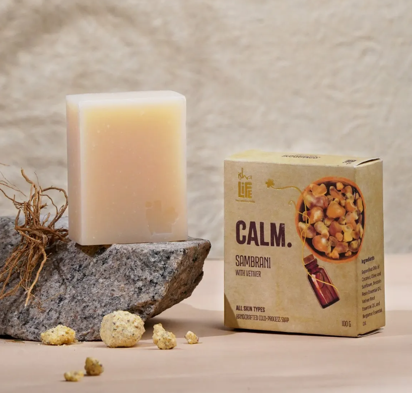 Picture of Isha Life Calm Sambrani with Vetiver Handcrafted Soap - 100 GM
