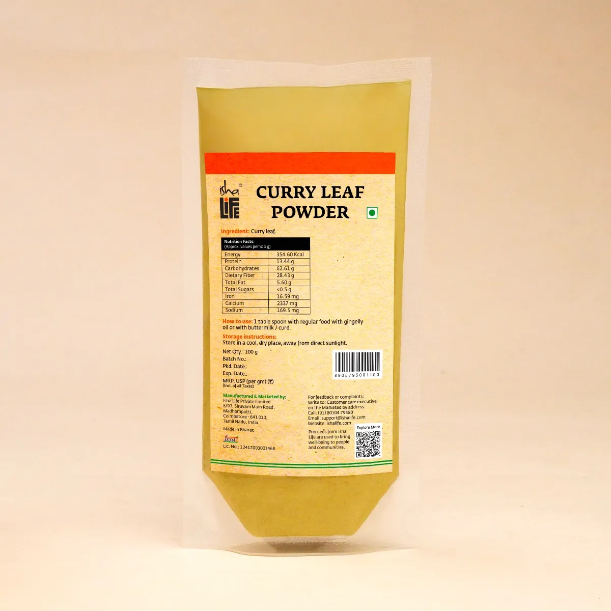 Picture of Isha Life Curry Leaf Powder,100 gm