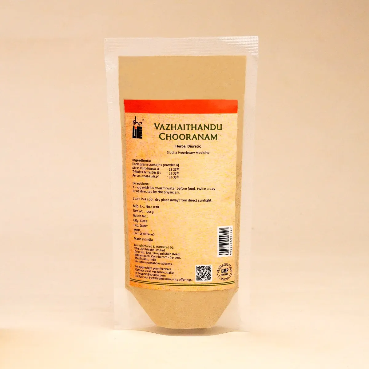 Picture of Isha Life Vazhai Thandu Chooranam (Banana Stem) 100gms