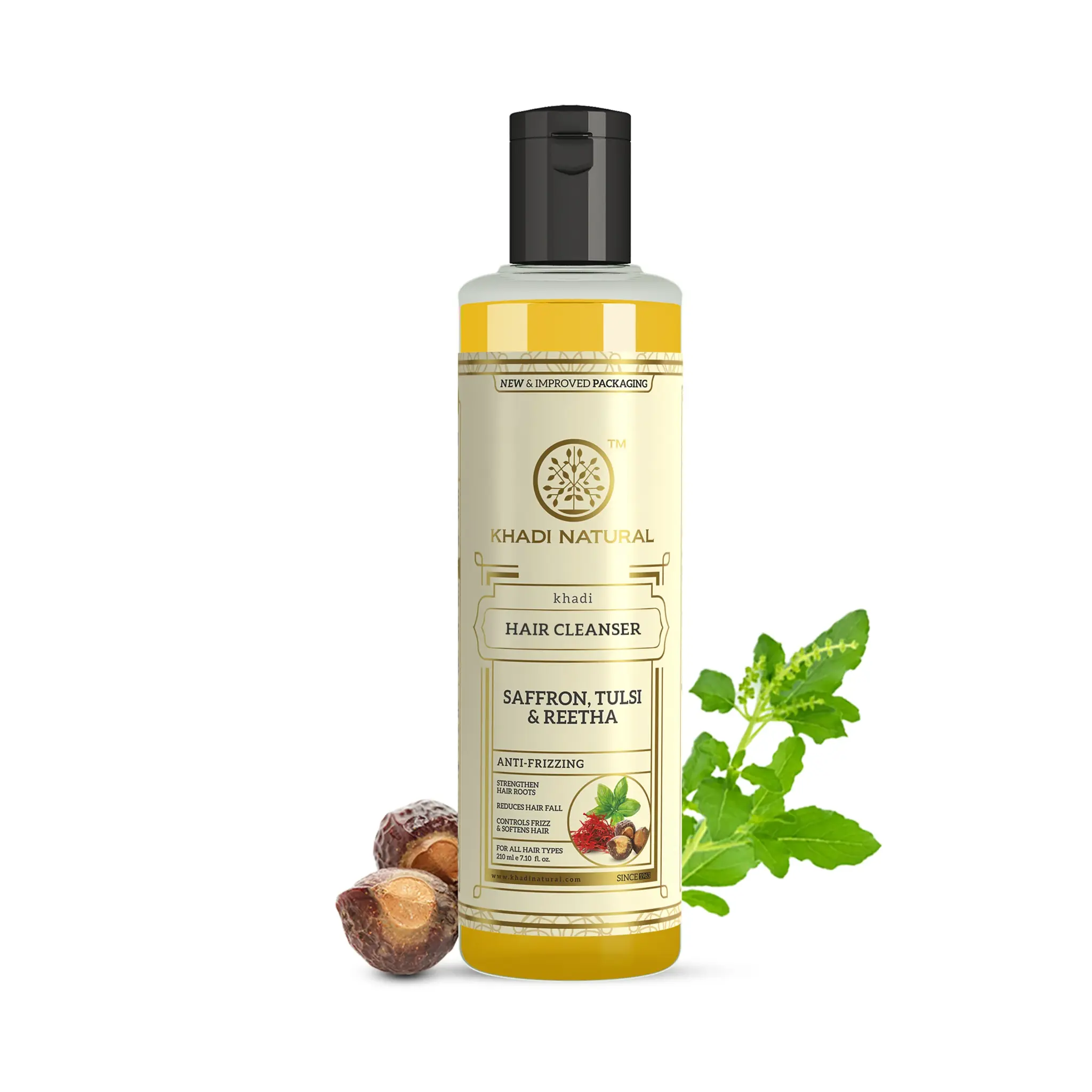 Picture of Khadi Natural Saffron, Tulsi & Reetha Hair Cleanser - 210 ML